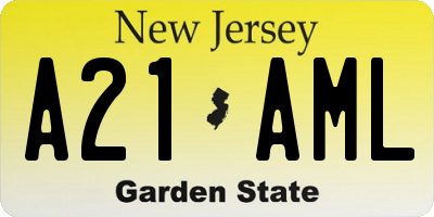 NJ license plate A21AML