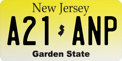 NJ license plate A21ANP