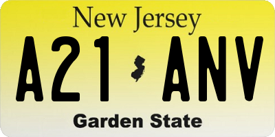 NJ license plate A21ANV