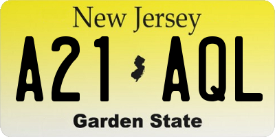 NJ license plate A21AQL