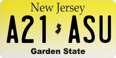NJ license plate A21ASU