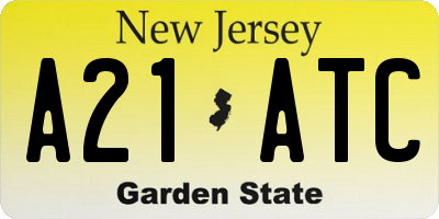 NJ license plate A21ATC