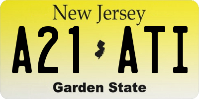 NJ license plate A21ATI