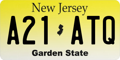 NJ license plate A21ATQ