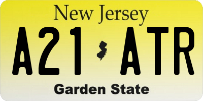 NJ license plate A21ATR