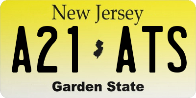 NJ license plate A21ATS