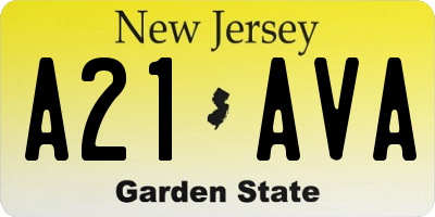 NJ license plate A21AVA