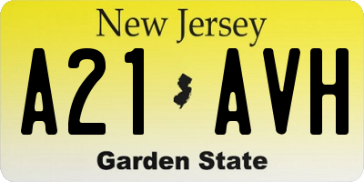 NJ license plate A21AVH