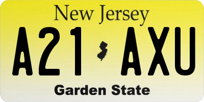 NJ license plate A21AXU