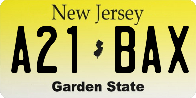 NJ license plate A21BAX