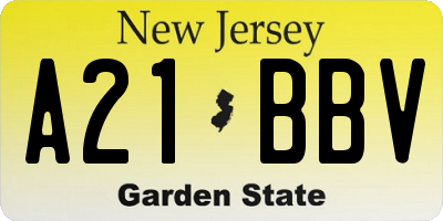 NJ license plate A21BBV