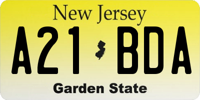 NJ license plate A21BDA