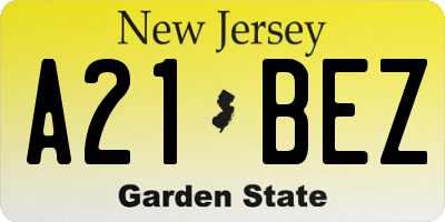 NJ license plate A21BEZ