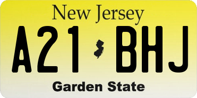 NJ license plate A21BHJ