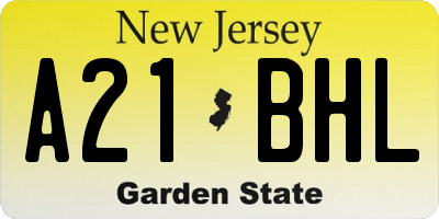 NJ license plate A21BHL