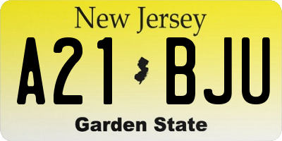 NJ license plate A21BJU