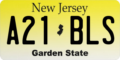 NJ license plate A21BLS