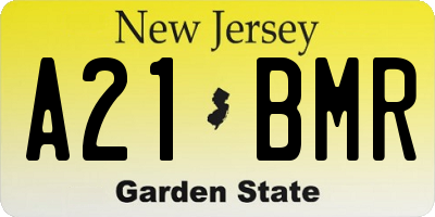 NJ license plate A21BMR