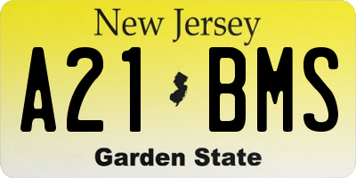 NJ license plate A21BMS