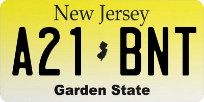 NJ license plate A21BNT