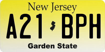 NJ license plate A21BPH