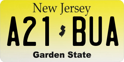 NJ license plate A21BUA
