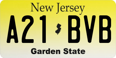 NJ license plate A21BVB