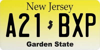 NJ license plate A21BXP