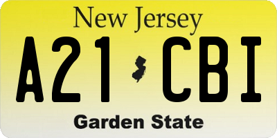 NJ license plate A21CBI