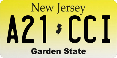 NJ license plate A21CCI