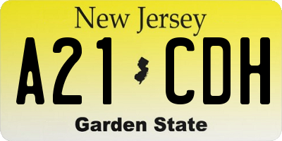 NJ license plate A21CDH