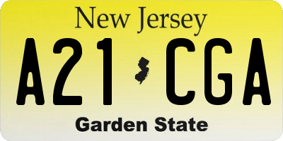 NJ license plate A21CGA