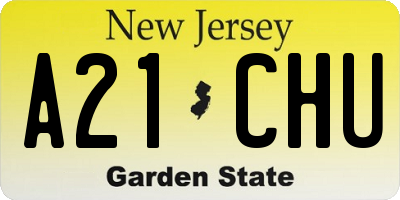 NJ license plate A21CHU