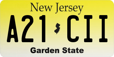 NJ license plate A21CII