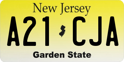 NJ license plate A21CJA