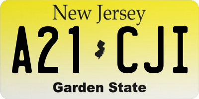 NJ license plate A21CJI