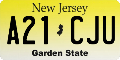NJ license plate A21CJU