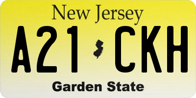 NJ license plate A21CKH