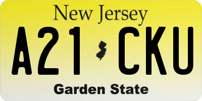 NJ license plate A21CKU