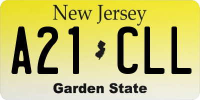 NJ license plate A21CLL