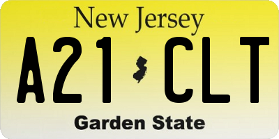 NJ license plate A21CLT