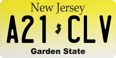 NJ license plate A21CLV