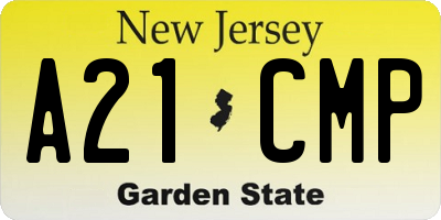NJ license plate A21CMP