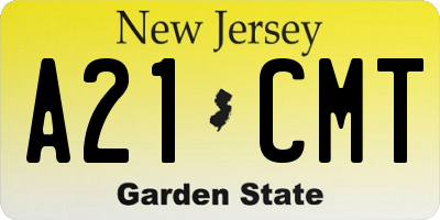NJ license plate A21CMT