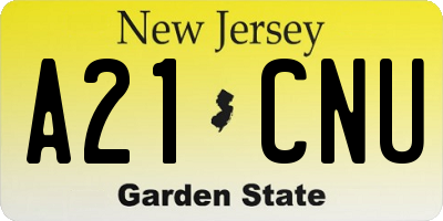 NJ license plate A21CNU