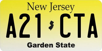 NJ license plate A21CTA
