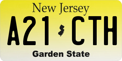 NJ license plate A21CTH