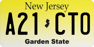 NJ license plate A21CTO