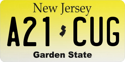 NJ license plate A21CUG