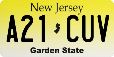 NJ license plate A21CUV